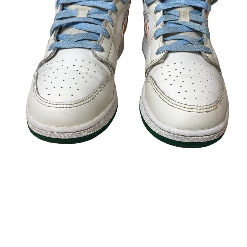 Nike Air Jordan 1 Mid SE GS Size 6.5Y 'STITCH'‎ Sail/Orange DX2462-100